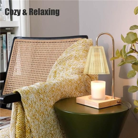 Candle Warmer Lamp w/ 2 Bulbs Compatible Jar Candles Vintage Electric Dimmable - Picture 2 of 6